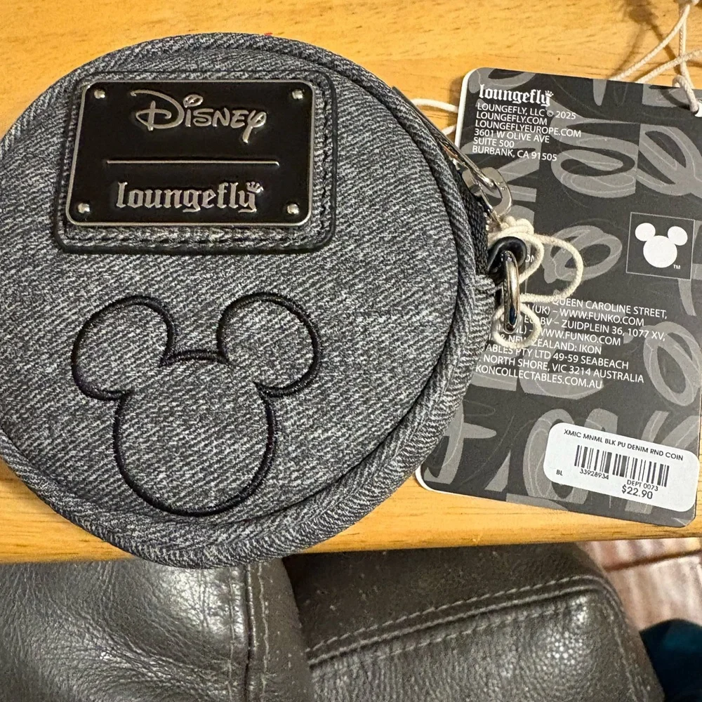 Loungefly Denim Gray Mickey Mouse Coin Pouch - Picture 2 of 2